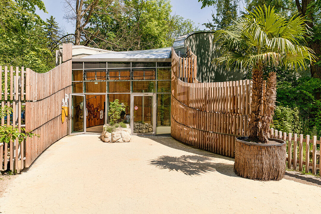 The entrance area to the giraffe house