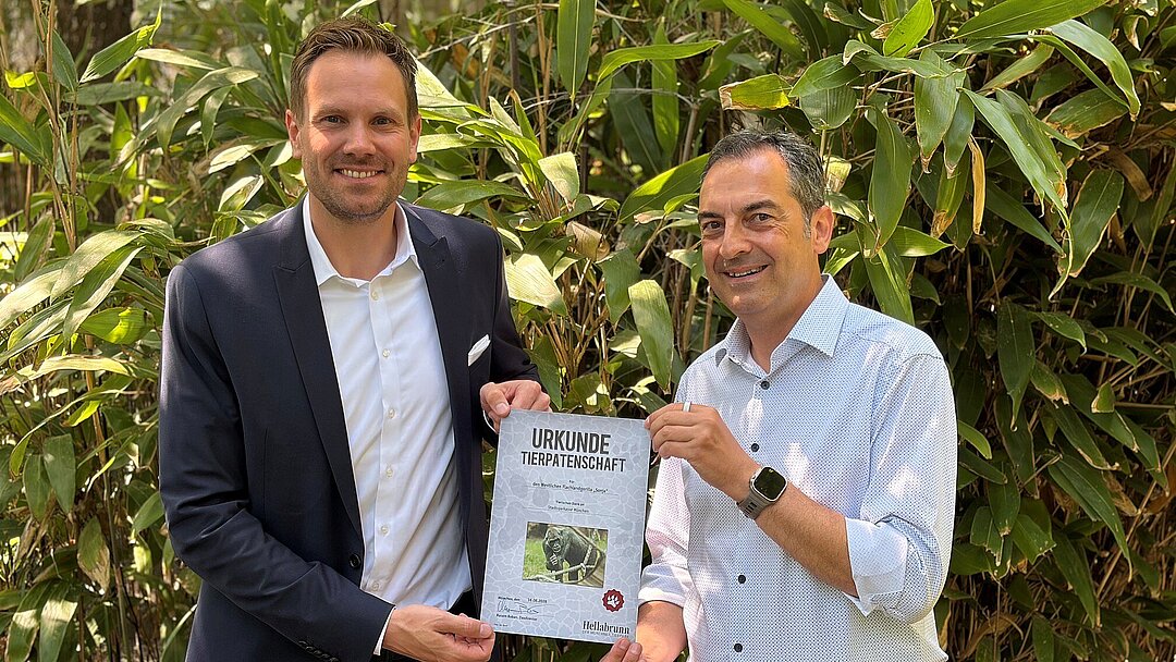 Jan Mersmann (SSKM) und Rasem Baban (Tierpark im Urwaldhaus Hellabrunn