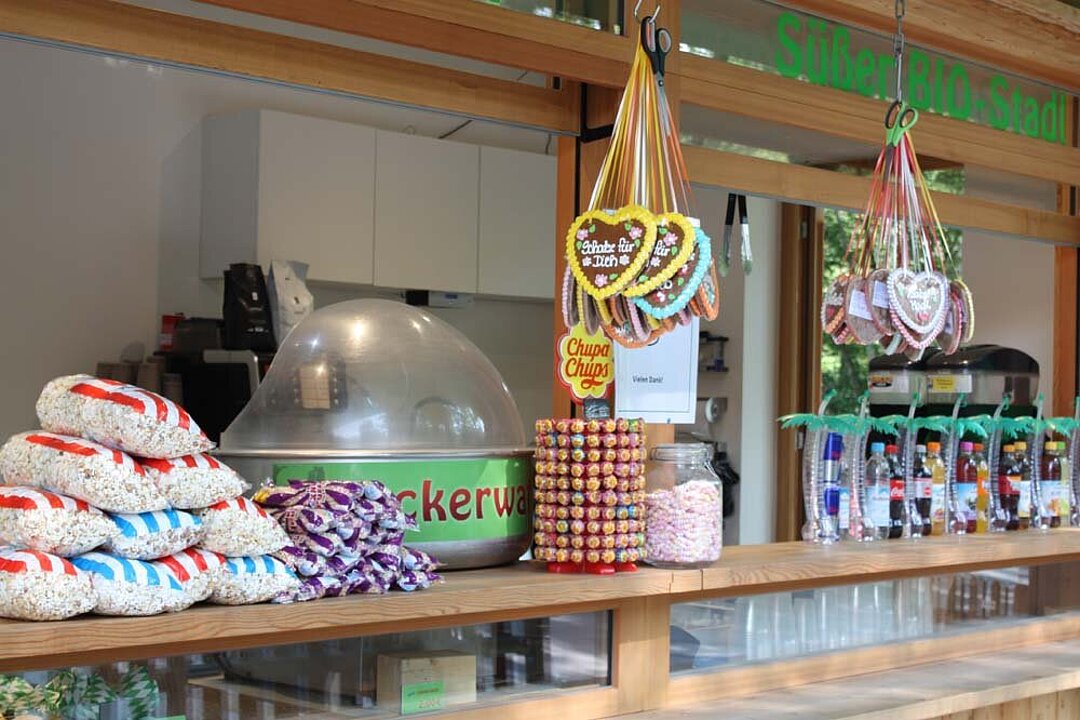 Das Verkaufsangebot des Kinderland-Kioskes im Tierpark Hellabrunn.